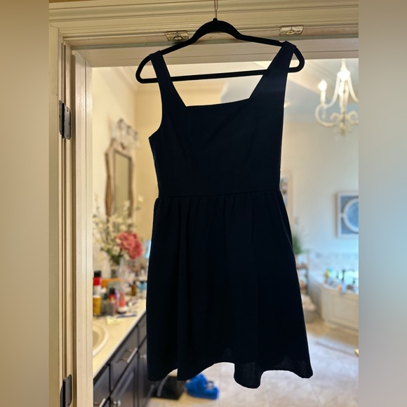 Navy lined dress, flattering fit and flare style, size medium - Picture 7 of 8